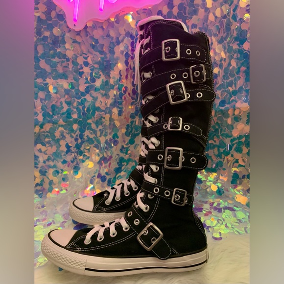 All Star Chuck Taylor Converse Knee High buckle sneakers. - Picture 9 of 17